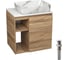 Тумба Bauedge Bau Dream Blackwood 60 правая, раковина BAU Hotel 51х39, мрамор, выпуск клик клак, белый SD3263 1