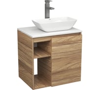 Тумба Bauedge Bau Dream Blackwood 60 правая, раковина BAU Spectrum mini 47х24 смеситель для раковины высокий Hotel Still, нержавеющая сталь SD3212