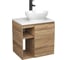 Тумба Bauedge Bau Dream Blackwood 60 правая, раковина BAU Nimb 41х33, смеситель для раковины высокий Hotel Black, черный SD3274 1