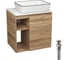 Тумба Bauedge Bau Dream Blackwood 60 правая, раковина BAU Hotel Black Rand 48х37, выпуск клик клак, хром SD3244 1