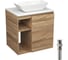 Тумба Bauedge Bau Dream Blackwood 60 правая, раковина BAU Spectrum mini 47х24 выпуск клик клак, белый SD3209 1