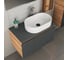 Тумба Bauedge Bau Dream Blackwood 80 графит, 1 ящик, дверца, раковина овальная BAU Nimb 55х35, смеситель Hotel Stil, нерж. сталь, выпуск клик клак, черный BD2931 7