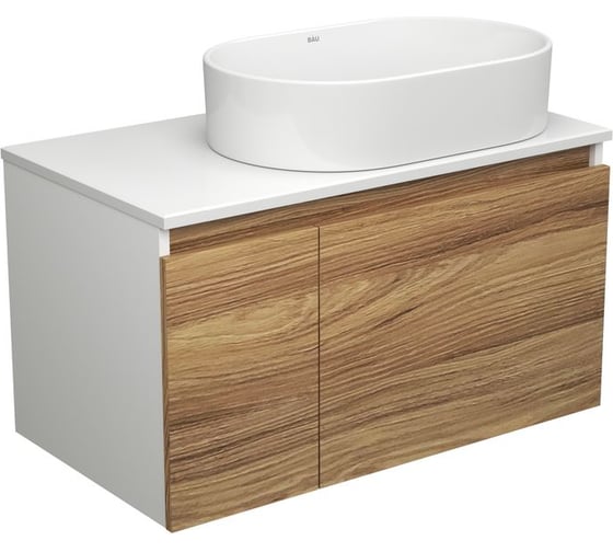 Тумба Bauedge Bau Dream Blackwood 80, 1 ящик, дверца, раковина овальная BAU Nimb 55х35 BD2915