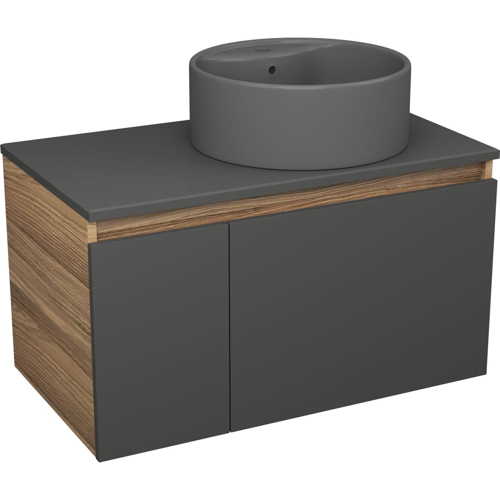 Тумба подвесная под раковину Bauedge Bau Dream Blackwood графит 80, 1 ...