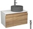 Комплект Bauedge тумба Bau Dream Blackwood 80, раковина круглая BAU Element D41, темно-серая, смеситель Hotel Stil, нерж. сталь, выпуск клик клак хром BD2830 1
