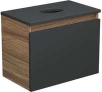 Тумба с раковиной Bauedge Bauedge (тумба подвесная Bau Dream Blackwood 50, графит + раковина чаша накладная прямоугольная BAU Spectrum mini 47x24) BD1956