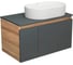 Тумба с раковиной Bauedge Bauedge (тумба подвесная Bau Dream Blackwood 80, графит + раковина санфаянс накладная овальная BAU Nimb 56х36) BD2254 1
