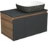 Тумба с раковиной Bauedge Bau Dream Blackwood 80, графит + раковина санфаянс накладная BAU Stil Black White 50х40 BD2234 1