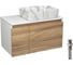 Комплект Bauedge тумба Bau Dream Blackwood 80, раковина прямоугольная BAU Cerama 48х37, мрамор, выпуск клик клак белый BD3002 1