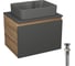 Комплект Bauedge тумба Bau Dream Blackwood графит 60, 1 ящик, раковина BAU Cerama 48x37, темно-серая, выпуск клик клак черный BD2869 1