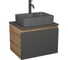 Комплект Bauedge тумба Bau Dream Blackwood графит 60, 1 ящик, раковина BAU Cerama 48х37, темно-серая, смеситель Hotel Dream Black, черный матовый BD2867 1