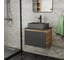Комплект Bauedge тумба Bau Dream Blackwood графит 60, 1 ящик, раковина BAU Cerama 48х37, темно-серая, смеситель Hotel Dream Black, черный матовый BD2867 7