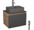 Комплект Bauedge тумба Bau Dream Blackwood графит 60, 1 ящик, раковина BAU Cerama 48х37, темно-серая, смеситель Hotel Stil, нерж. сталь, выпуск клик клак белы BD2872 1
