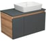 Тумба с раковиной Bauedge Bauedge (тумба подвесная Bau Dream Blackwood 80, графит + раковина прямоугольная накладная BAU Cerama 48х37, с отверстием под смеситель) BD2328 1