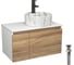 Комплект Bauedge тумба Bau Dream Blackwood 80, раковина круглая накладная BAU Element D41, мрамор, смеситель Hotel Black, черный матовый, выпуск клик клак че BD2979 1