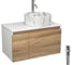 Комплект Bauedge тумба Bau Dream Blackwood 80, раковина круглая накладная BAU Element D41, мрамор, смеситель Hotel Dream, нерж. сталь, выпуск клик клак белый BD2981 1