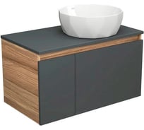 Тумба с раковиной Bauedge Bauedge (тумба подвесная Bau Dream Blackwood 80, графит + раковина накладная на столешницу BAU Diamond D40) BD2294