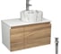 Комплект Bauedge тумба Bau Dream Blackwood 80, раковина круглая накладная BAU Element D41, мрамор, смеситель Hotel Stil, нерж. сталь, выпуск клик клак хром BD2977 1