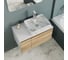 Комплект Bauedge тумба Bau Dream Blackwood 80, раковина прямоугольная BAU Cerama 48х37, мрамор, смеситель Hotel Dream, нерж. сталь, выпуск клик клак хром BD3008 2
