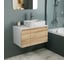 Комплект Bauedge тумба Bau Dream Blackwood 80, раковина прямоугольная BAU Cerama 48х37, мрамор, смеситель Hotel Stil, нерж. сталь BD2998 2
