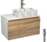 Комплект Bauedge тумба Bau Dream Blackwood 80, раковина прямоугольная BAU Cerama 48х37, мрамор, смеситель Hotel Stil, нерж. сталь, выпуск клик клак хром BD3005 1