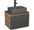 Комплект Bauedge тумба Bau Dream Blackwood графит 60, 1 ящик, раковина BAU Cerama 48х37, темно-серая, смеситель Hotel Black, черный матовый BD2865 1