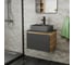 Комплект Bauedge тумба Bau Dream Blackwood графит 60, 1 ящик, раковина BAU Cerama 48х37, темно-серая, смеситель Hotel Black, черный матовый BD2865 7