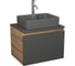Комплект Bauedge тумба Bau Dream Blackwood графит 60, 1 ящик, раковина BAU Cerama 48х37, темно-серая, смеситель Hotel Dream, нерж. сталь BD2866 1