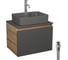 Комплект Bauedge тумба Bau Dream Blackwood графит 60, 1 ящик, раковина BAU Cerama 48х37, темно-серая, смеситель Hotel Dream, нерж. сталь, выпуск клик клак бел BD2875 1
