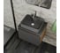 Комплект Bauedge тумба Bau Dream Blackwood графит 60, 1 ящик, раковина BAU Cerama 48х37, темно-серая, смеситель Hotel Dream, нерж. сталь, выпуск клик клак бел BD2875 8