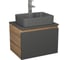 Комплект Bauedge тумба Bau Dream Blackwood графит 60, 1 ящик, раковина BAU Cerama 48х37, темно-серая, смеситель Hotel Stil, нерж. сталь BD2864 1