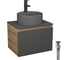 Комплект Bauedge тумба Bau Dream Blackwood графит 60, 1 ящик, раковина круглая BAU Element D41, темно-серая, смеситель Hotel Black, черный матовый, выпуск кл BD2859 1
