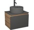 Комплект Bauedge тумба Bau Dream Blackwood графит 60, 1 ящик, раковина круглая BAU Element D41, темно-серая, смеситель Hotel Dream Black, черный матовый BD2853 1