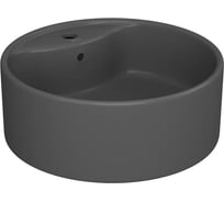 Комплект Bauedge тумба Bau Dream Blackwood графит 60, 1 ящик, раковина круглая BAU Element D41, темно-серая, смеситель Hotel Stil, нерж. сталь BD2850