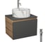 Комплект Bauedge тумба Bau Dream Blackwood графит 60, 1 ящик, раковина круглая накладная BAU Element D41, мрамор, смеситель Hotel Dream, нерж. сталь, выпуск к BD3062 1