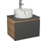 Комплект Bauedge тумба Bau Dream Blackwood графит 60, 1 ящик, раковина круглая накладная BAU Element D41, мрамор, смеситель Hotel Stil, нерж. сталь BD3052 1