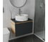 Комплект Bauedge тумба Bau Dream Blackwood графит 60, 1 ящик, раковина круглая накладная BAU Element D41, мрамор, смеситель Hotel Stil, нерж. сталь BD3052 7