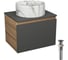 Комплект Bauedge тумба Bau Dream Blackwood графит 60, 1 ящик, раковина круглая накладная BAU Element D41, мрамор, выпуск клик клак черный BD3057 1