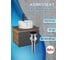 Комплект Bauedge тумба Bau Dream Blackwood графит 60, 1 ящик, раковина круглая накладная BAU Element D41, мрамор, смеситель Hotel Black, черный матовый, выпу BD3061 2