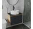 Комплект Bauedge тумба Bau Dream Blackwood графит 60, 1 ящик, раковина круглая накладная BAU Element D41, мрамор, смеситель Hotel Dream Black, черный матовый BD3055 7