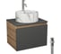 Комплект Bauedge тумба Bau Dream Blackwood графит 60, 1 ящик, раковина круглая накладная BAU Element D41, мрамор, смеситель Hotel Dream, нерж. сталь, выпуск к BD3063 1