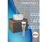 Комплект Bauedge тумба Bau Dream Blackwood графит 60, 1 ящик, раковина круглая накладная BAU Element D41, мрамор, смеситель Hotel Dream, нерж. сталь, выпуск к BD3063 2