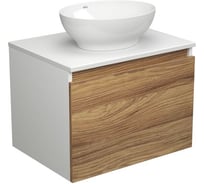 Тумба с раковиной Bauedge Bauedge (тумба подвесная под раковину Bau Dream Blackwood 60 + раковина накладная овальная BAU Nimb 41x33, белая) BD1699