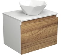 Тумба с раковиной Bauedge Bauedge (тумба подвесная под раковину Bau Dream Blackwood 60 + раковина накладная на столешницу BAU Crystal 40x40, белая) BD1709