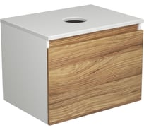 Тумба с раковиной Bauedge Bauedge (тумба подвесная под раковину Bau Dream Blackwood 60 + раковина накладная BAU Stil 50x40, белая) BD1619