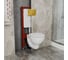 Комплект BAU 6 в 1 Bauedge: усиленная инсталляция BAU IDEAL, унитаз подвесной Creo Ceramique PROJECT 355х490х375 с быстросъемным сиденьем микролифт, клавиша BAU Light антивандальная, нерж. сталь золото E458103-PR1100N-E00108 3