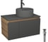 Комплект Bauedge тумба Bau Dream Blackwood графит 80, раковина круглая BAU Element D41, темно-серая, смеситель Hotel Dream, черный выпуск клик-клак черный BD2890 1