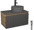 Комплект Bauedge тумба Bau Dream Blackwood графит 80, раковина круглая BAU Element D41, темно-серая, смеситель Hotel Black, черный матовый, выпуск клик-клак черный BD2887 1