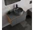 Комплект Bauedge тумба Bau Dream Blackwood графит 80, раковина круглая BAU Element D41, темно-серая, смеситель Hotel Black, черный матовый, выпуск клик-клак черный BD2887 8