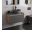 Комплект Bauedge тумба Bau Dream Blackwood графит 80, раковина круглая BAU Element D41, темно-серая, смеситель Hotel Black, черный матовый BD2879 7